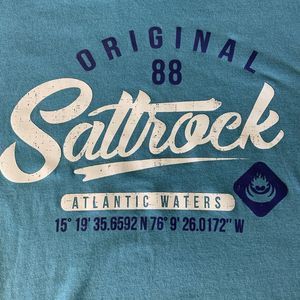 Saltrock Mens Blue Short Sleeve Graphic T-Shirt Size XXL Crew Neck